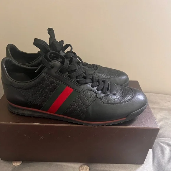 Gucci Nero Hightop US 13 Gucci | Shoes | Us 3 Mens Gucci Nero S173 Lace Up Sneaker  main image 3